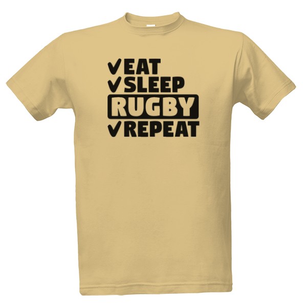 Tričko s potiskem Nový produkt Eat, Sleep, Rugby