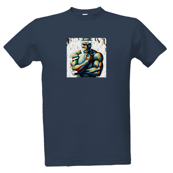 Tričko s potiskem Rugby art