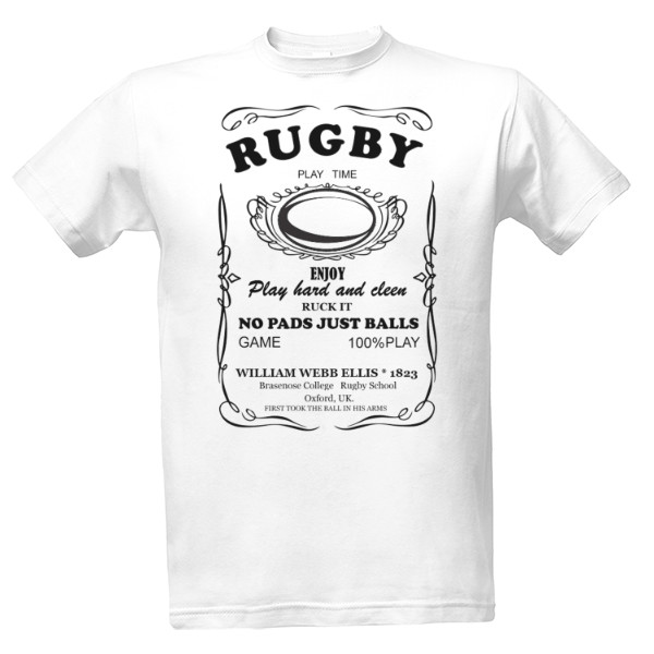 Tričko s potiskem Rugby_W.W.Ellis_black